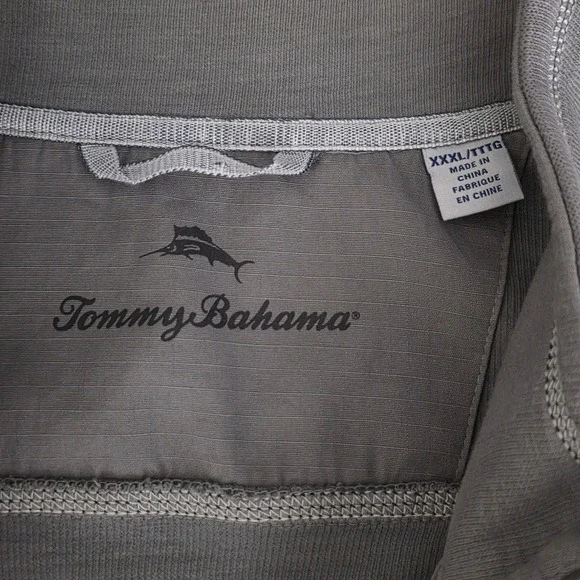 Tommy Bahama Men Grey Full Zip Pima Cotton Tencel Jacket Mock Neck Size 3XL - Picture 4 of 7